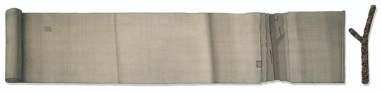 《立影孤单孤立影》 191x43,45x16cm，现成品绘画 姜吉安 2016年