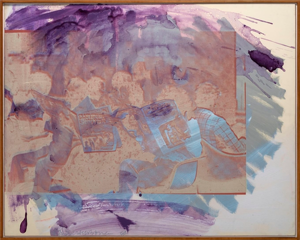 《抢救系列：无题（Untitled-Salvage）》，布面丙烯，1984年。图片来源于网络；图片致谢：罗伯特·劳森伯格基金会和巴黎达泰斯·洛巴克画廊