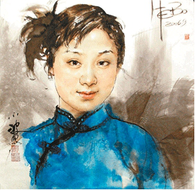 妹子 (中国画) 何 波 妹子 (中国画) 何 波