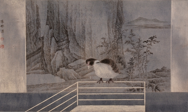 《畅神 · 造访》  48.3×80.5厘米  纸本设色  陈林  2016年 《畅神 · 造访》  48.3×80.5厘米  纸本设色  陈林  2016年