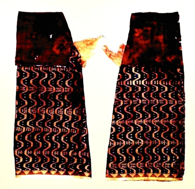 新疆出土的织锦手套 新疆出土的织锦手套