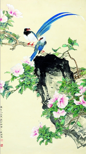 燕京书画社馆藏作品田世光《花开富贵》 燕京书画社馆藏作品田世光《花开富贵》