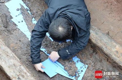 成都发现60座战国船棺墓 墓主佩戴埃及玻璃饰品蜻蜓眼