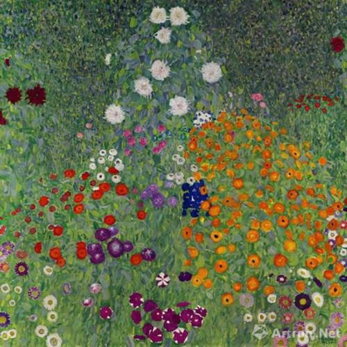 古斯塔夫-克林姆（Gustav Klimt） 《花草农园》 1907年作 油彩画布，110x110cm 估价待询 [此作展至2月15日]