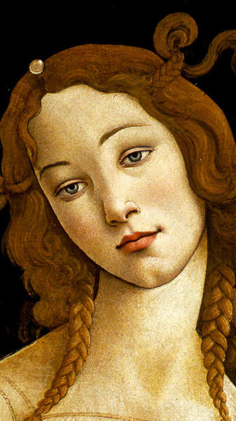 桑德罗?波提切利，《维纳斯》(细节图)，布面油画。