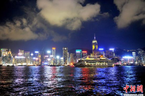 香港维多利亚港夜景 香港维多利亚港夜景