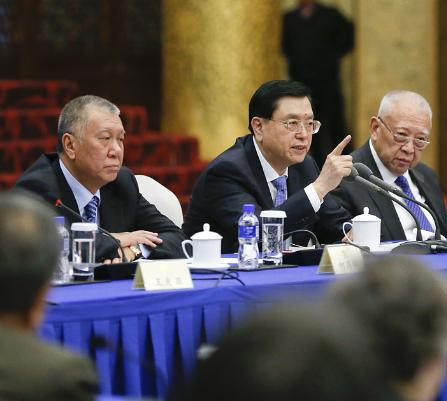 张德江见全国政协港澳委员:有人阴谋乱港 不能“窝里斗”