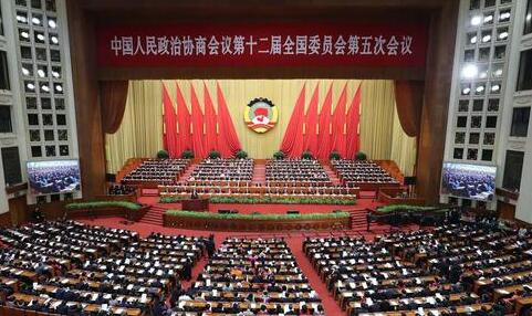 3月3日，中国人民政治协商会议第十二届全国委员会第五次会议在北京人民大会堂开幕。（全景图）