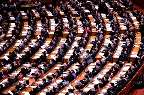 3月3日全国政协十二届五次会议在北京人民大会堂开幕。图为开幕会现场。人民政协网记者 田福良 摄