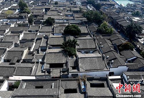 2月17日，鸟瞰国家5A级旅游景区福州三坊七巷。 <a target='_blank' href='http://www.chinanews.com/'>中新社</a>记者 张斌 摄
