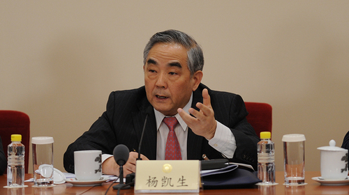 图为y杨凯生回答记者提问。