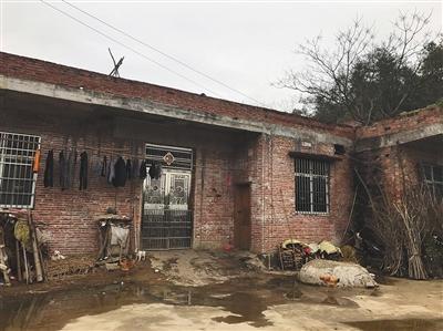 明家人现在居住的新砖房，建于2013年。 新京报记者 付珊 摄