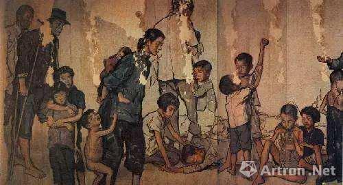 蒋兆和1941-1943年创作的《流民图》(局部)