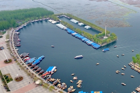 这是4月9日拍摄的白洋淀内一码头 这是4月9日拍摄的白洋淀内一码头