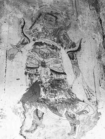 甘肃平凉300年古寺壁画被盗割损毁严重亟待抢救 被损毁的壁画(图片来源:中国甘肃网 摄影:何小龙)