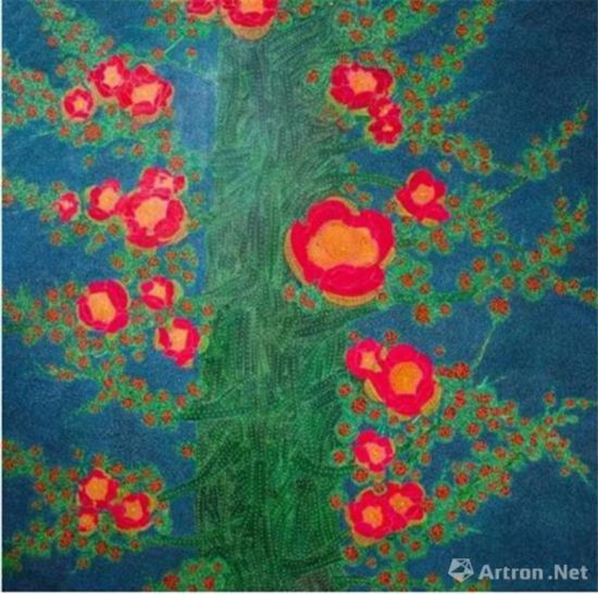 金德峰 | 菩提花开五月余布面油画 | 200×200cm | 2015年