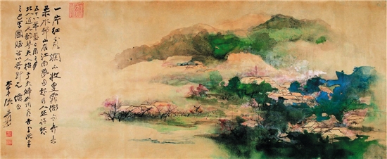 张大千之杏花春雨图 张大千之杏花春雨图