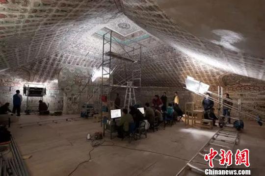 图为“数字敦煌”项目采集莫高窟61窟。敦煌研究院供图 摄