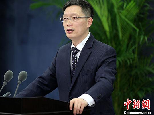 资料图：国务院台湾事务办公室举行例行发布会，国台办发言人安峰山主持例行新闻发布会。中新社记者 张勤 摄