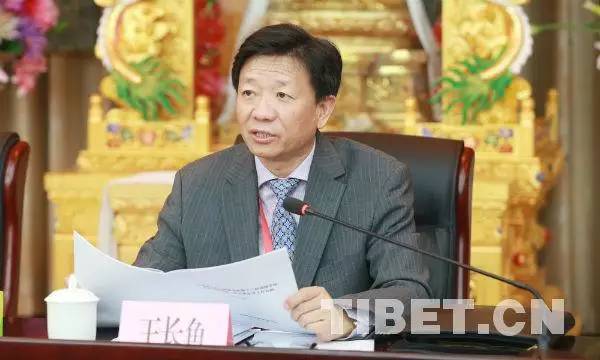 △ 图为中国藏语系高级佛学院党组书记、常务副院长王长鱼向委员会汇报工作情况 摄影：杨月云