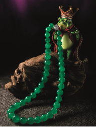 天然翡翠配钻石项链