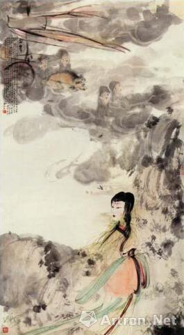   傅抱石的《山鬼》亮相拍场。