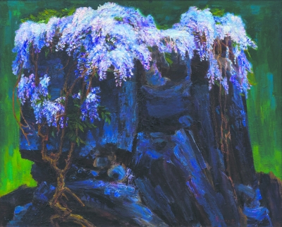 《石和藤》  (布面油画)  130厘米×162厘米 2017  詹建俊 《石和藤》  (布面油画)  130厘米×162厘米 2017  詹建俊