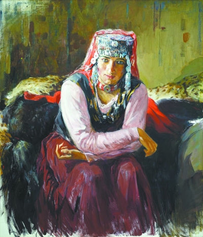 《塔吉克阿依古丽》  (布面油画)  120厘米×113厘米  2017  全山石 《塔吉克阿依古丽》  (布面油画)  120厘米×113厘米  2017  全山石