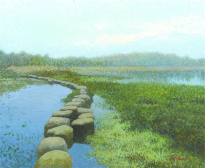 《西湖一隅》  (布面油画)  50厘米×60厘米 2017  靳尚谊 《西湖一隅》  (布面油画)  50厘米×60厘米 2017  靳尚谊