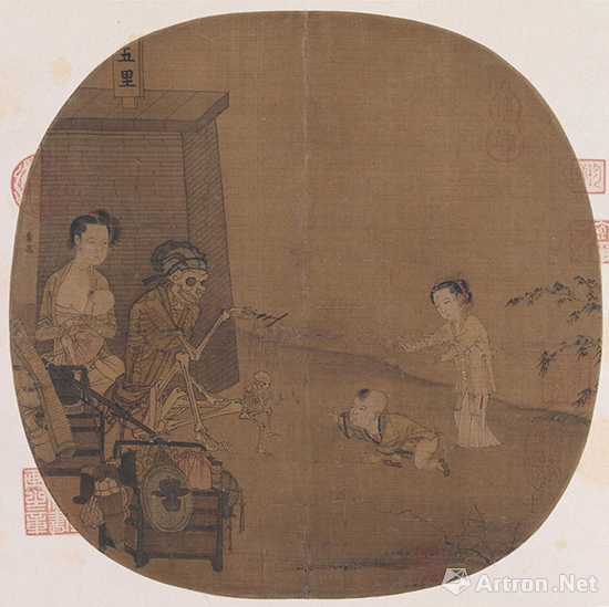 李嵩 骷髅幻戏图 故宫 李嵩 骷髅幻戏图 故宫