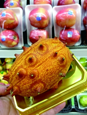 小图：来自新西兰的“火参果”浑身长满“犄角”。