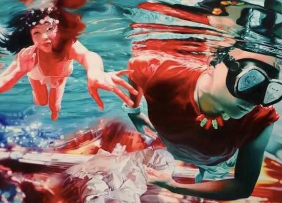 熊莉钧，《恍惚一夏》，布面油画，160 × 200 cm，2014