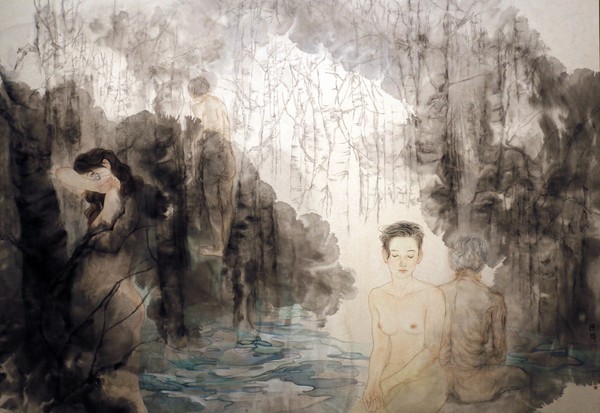 陈思思 时间漂流   210：145cm 纸本设色  2016年