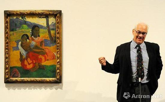 鲁道夫·施特赫林和画作，CREDIT: QUIM LLENAS/GETTY IMAGES EUROPE