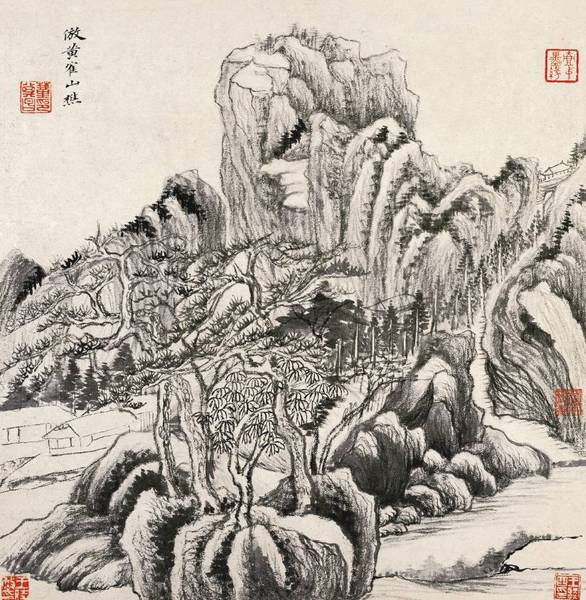 《仿古山水八开》仿黄鹤山樵(王蒙)