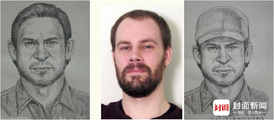 林宇辉绘制的章莹颖案嫌犯复原头像，与嫌犯模样基本一致。