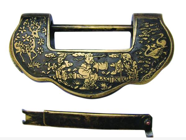 清代老铜锁寄寓美好爱情2 清代老铜锁寄寓美好爱情2