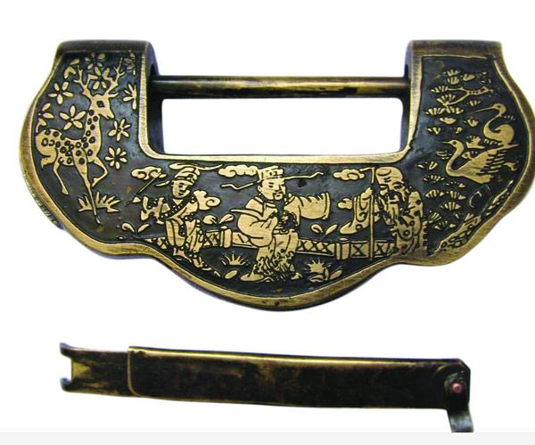 清代老铜锁寄寓美好爱情3 清代老铜锁寄寓美好爱情3