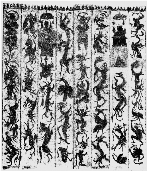 沂南北寨村墓中室八角立柱画像 沂南北寨村墓中室八角立柱画像