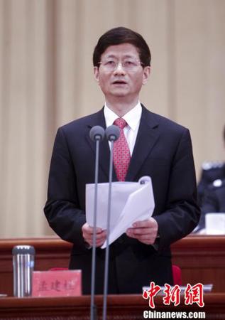 5月18日，全国公安系统英雄模范立功集体表彰大会在北京举行。图为国务委员、公安部部长孟建柱讲话。<a target='_blank' href='http://www.chinanews.com/'>中新社</a>发 张蔚然 摄