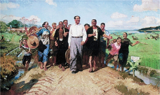 陈衍宁 毛主席视察广东农村 油画 1972年 陈衍宁 毛主席视察广东农村 油画 1972年