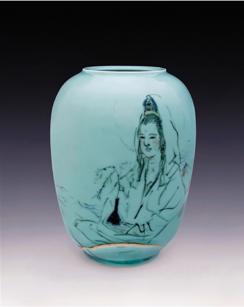 吴山明 观音瓶(灵隐寺佛教艺术博物馆永久收藏) 吴山明 观音瓶(灵隐寺佛教艺术博物馆永久收藏)