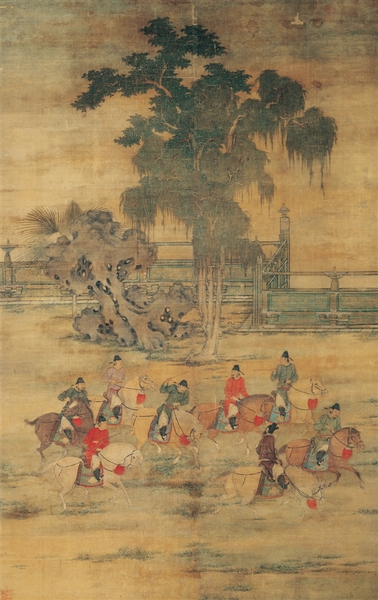 五代梁 赵喦 八达春游图 绢本设色 161.9×102cm 台北故宫博物院藏 五代梁 赵喦 八达春游图 绢本设色 161.9×102cm 台北故宫博物院藏