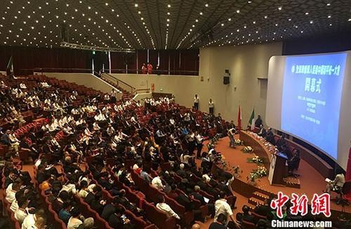 中国侨网7月23日，由意大利中国和平统一促进会主办、以“坚持九二共识、促进两岸融合发展、同圆共享中国梦”为主题的全球华侨华人促进中国和平统一大会在佛罗伦萨隆重开幕。 中新社记者 张雅琼 摄