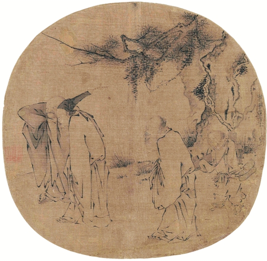 梁楷 三高游赏图页 梁楷 三高游赏图页