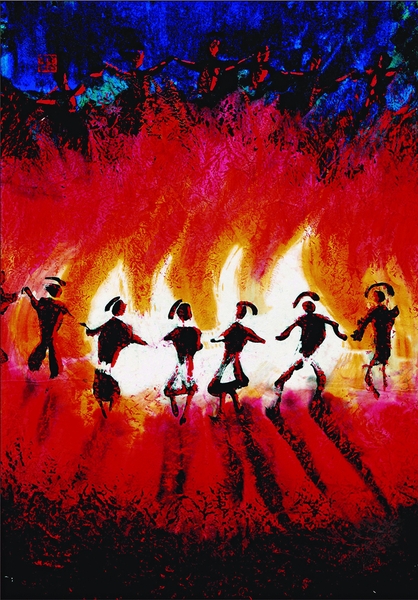 圣火2009年纸本设色98CMX68CM 圣火2009年纸本设色98CMX68CM