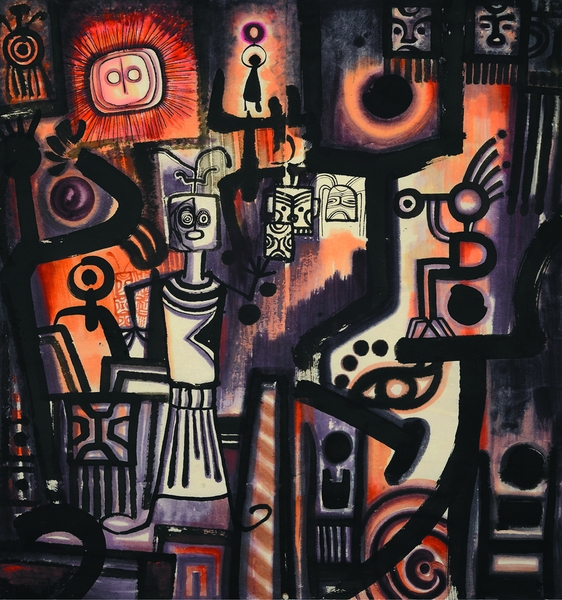 太阳崇拜2017年纸本设色180CMX168CM 太阳崇拜2017年纸本设色180CMX168CM