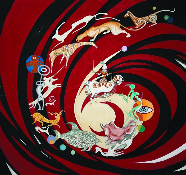 跨越时空2017年纸本设色180CMX190CM 跨越时空2017年纸本设色180CMX190CM