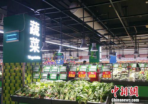 超市里的蔬菜区。<a target='_blank' href='http://www.chinanews.com/' >中新网</a>记者 李金磊 摄