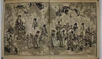 佛教版画的模本，在于Olfert Dapper, Gedenkwaeardig Bedrijf, 1670年